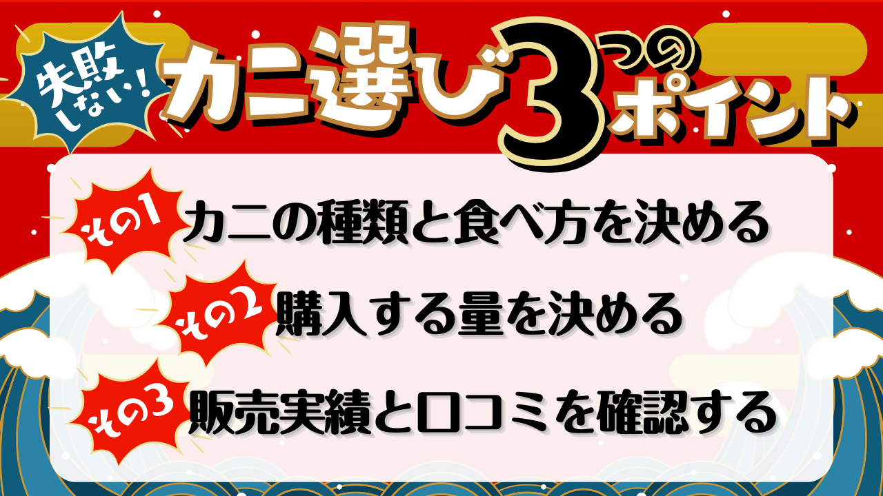 失敗しない！カニ選び３つのポイント